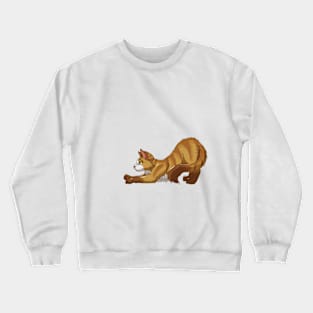 Tabby Somali Cat Stretching Yoga Cream Crewneck Sweatshirt